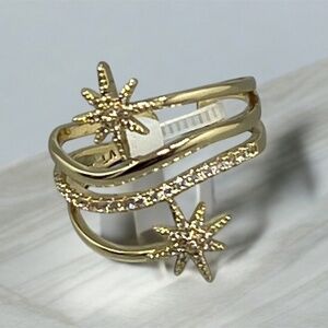 Ladies Gold Tone Cubic Zirconia “Star” Ring